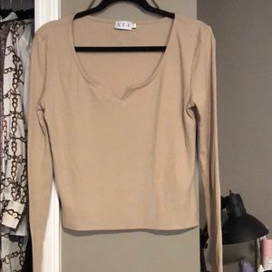 XLE the label Shawna Cut Neck Long Sleeve Top